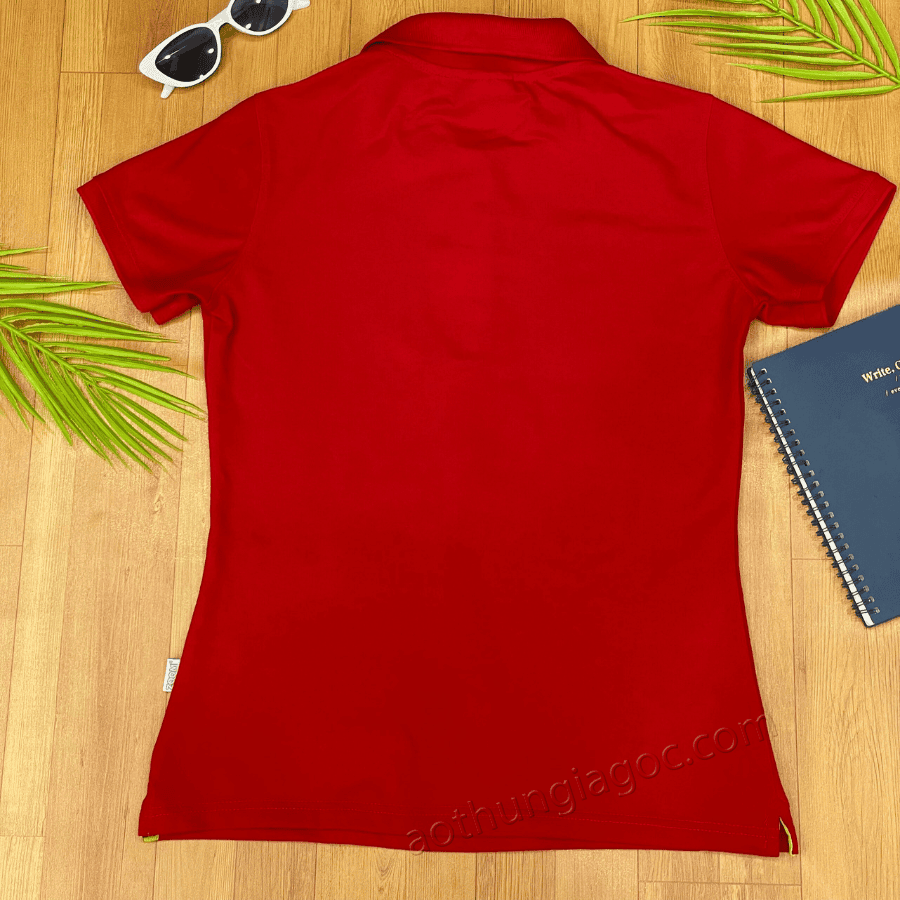 áo polo cá sấu 4 chiều nữ màu đỏ