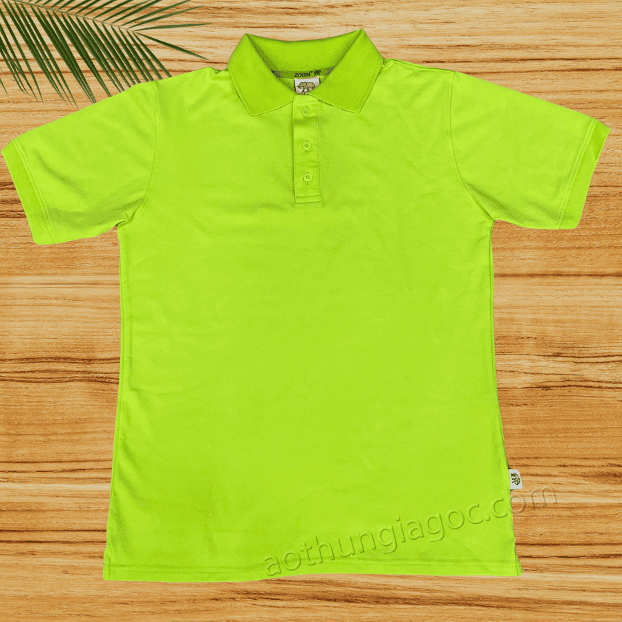 áo polo cá sấu 4 chiều nam màu xanhchuối