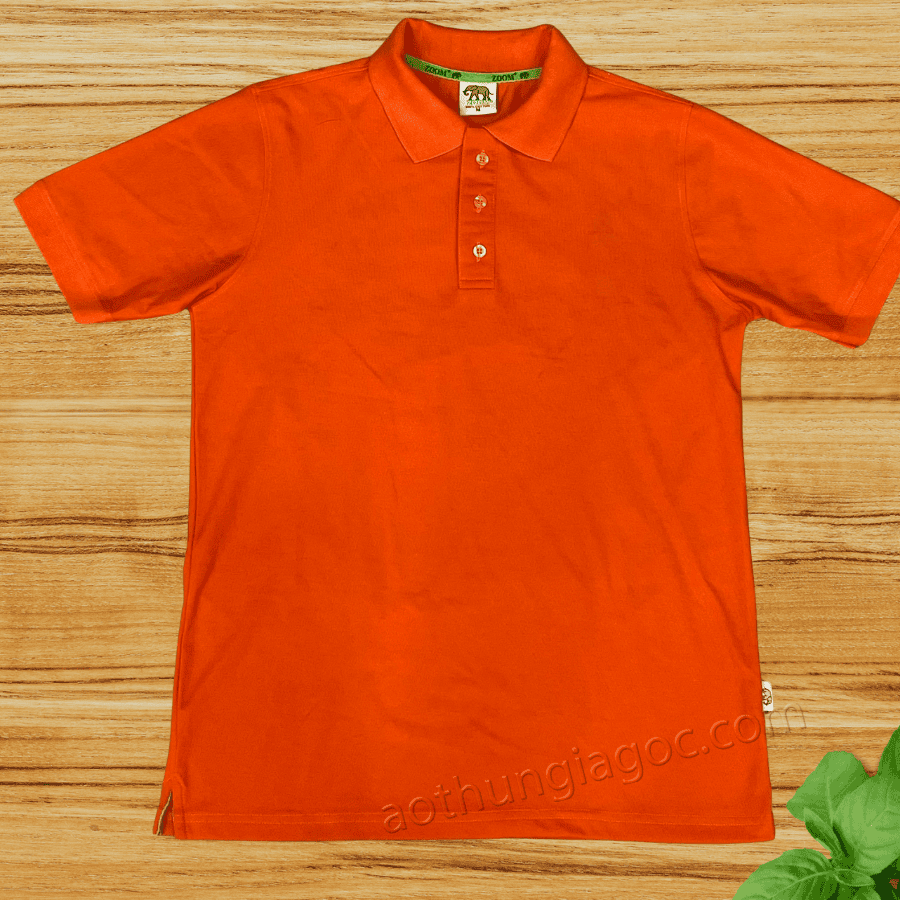 áo polo cá sấu 4 chiều nam màu cam