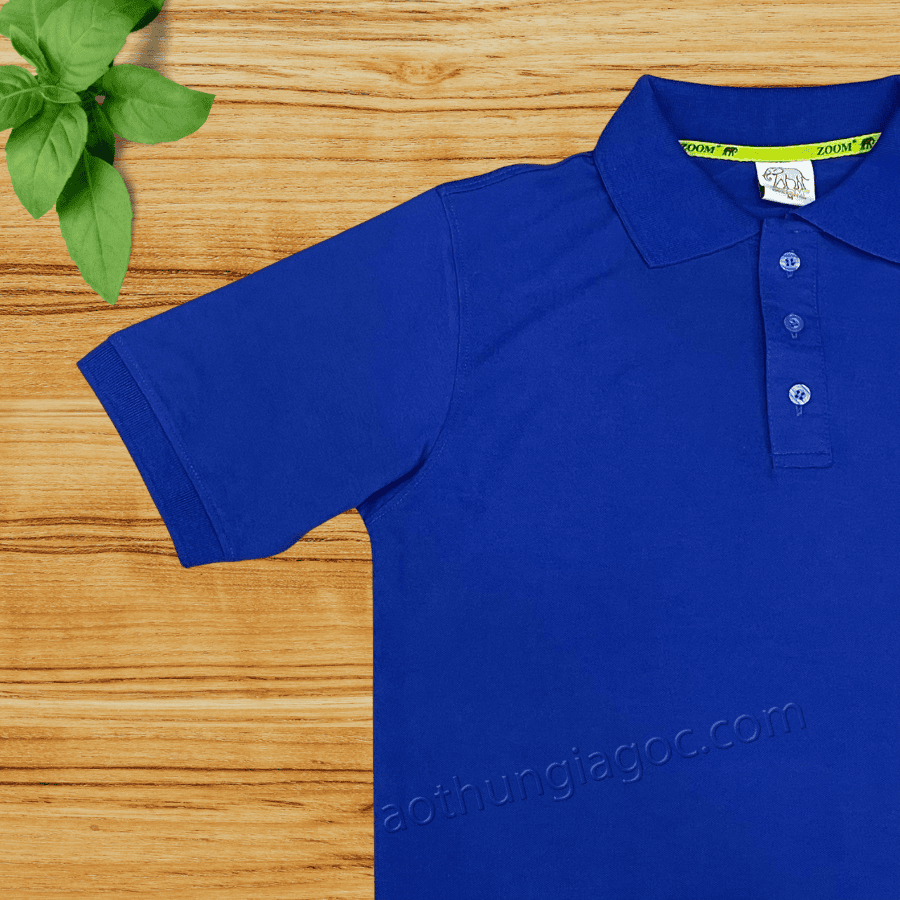 áo polo cá sấu 4 chiều nam màu xanh bích