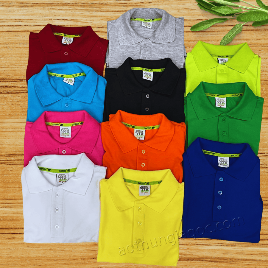 áo polo cá sấu 4 chiều nam màu cam