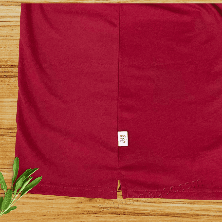 áo polo cá sấu 4 chiều nam màu đỏ đô