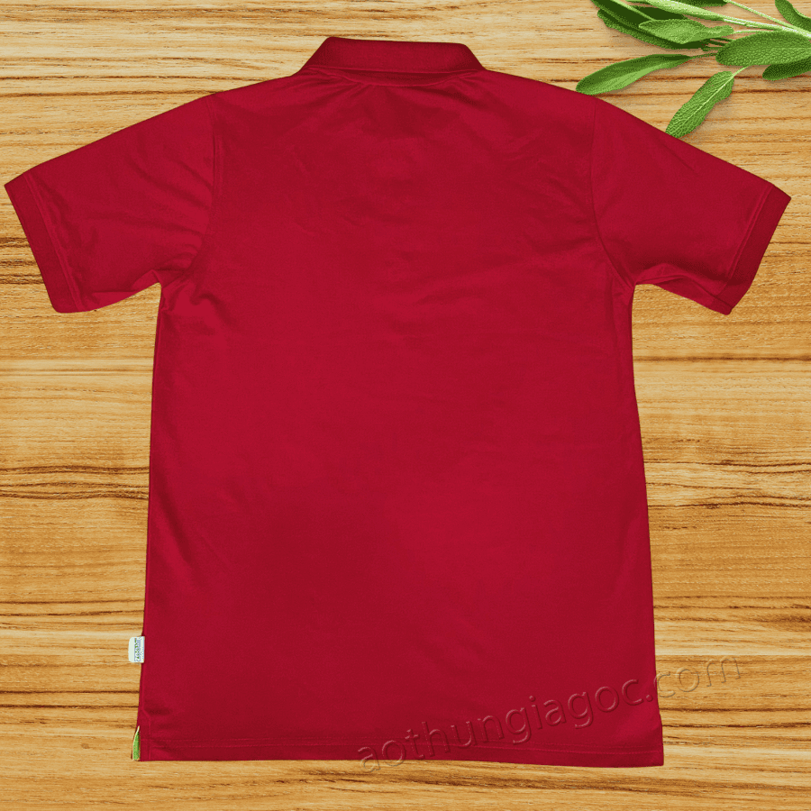 áo polo cá sấu 4 chiều nam màu đỏ đô