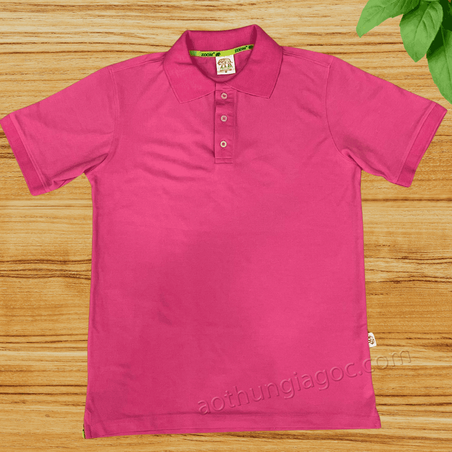 áo polo cá sấu 4 chiều nam màu hồng