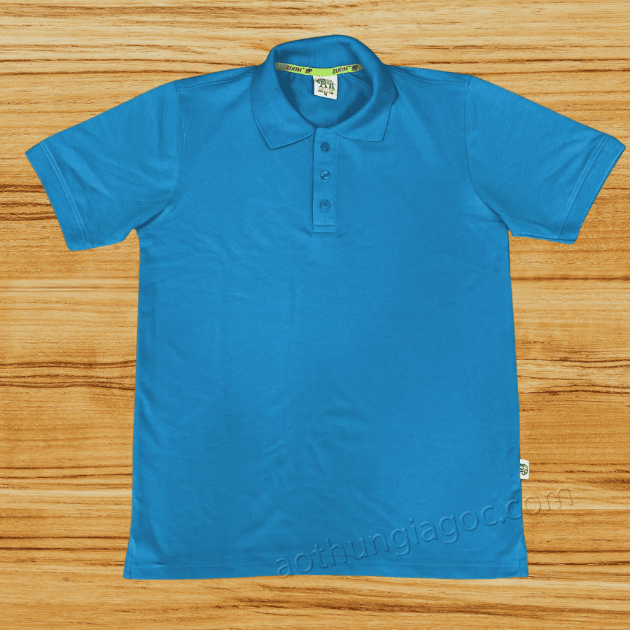 áo polo cá sấu 4 chiều nam màu xanh dương