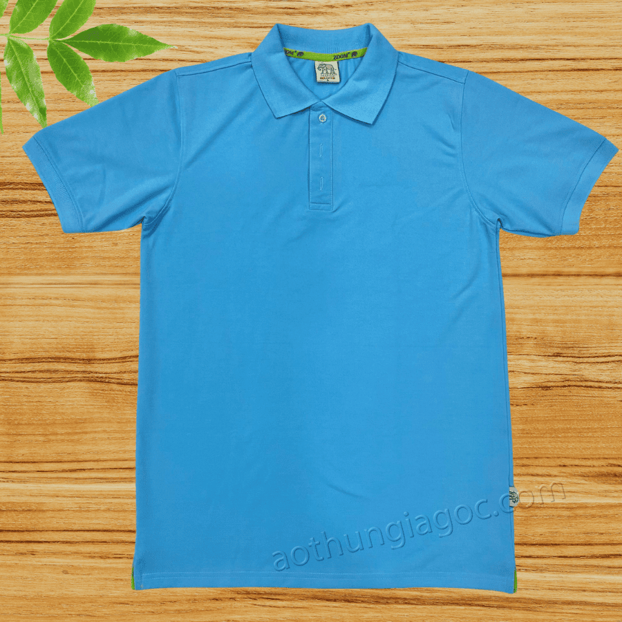 áo polo cá sấu 4 chiều nam màu xanh dương lợt
