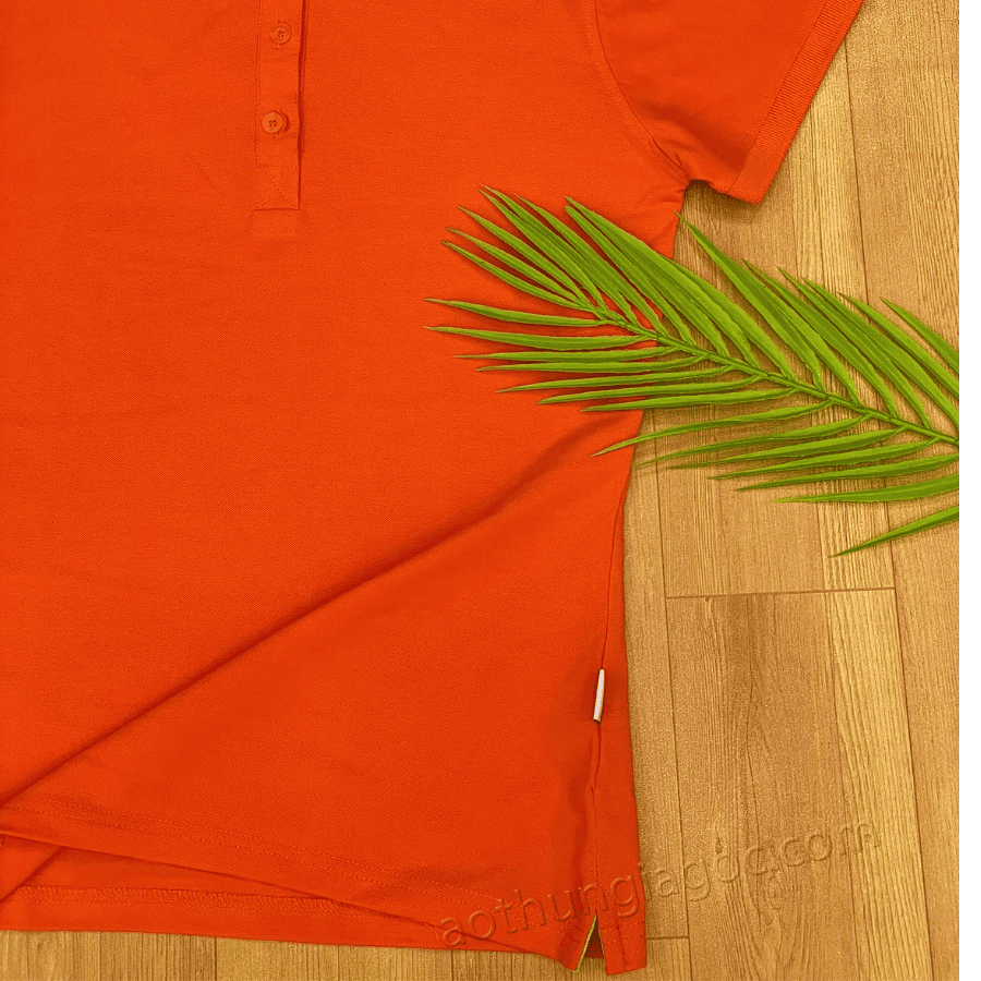 áo polo cá sấu 4 chiều nữ màu cam