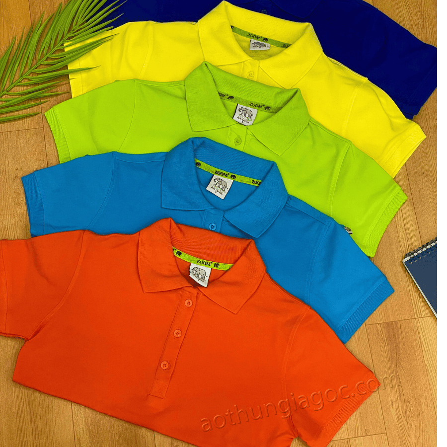 áo polo cá sấu 4 chiều nữ màu cam