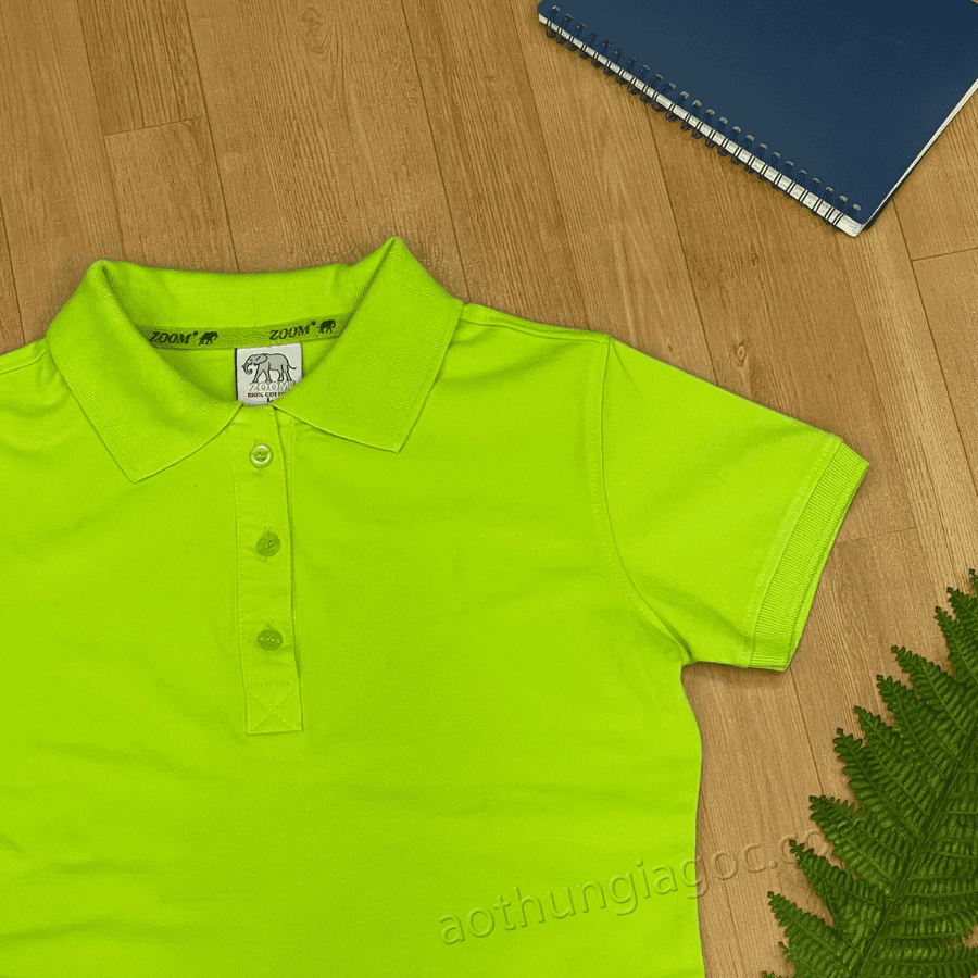 áo polo cá sấu 4 chiều nữ màu xanh chuối