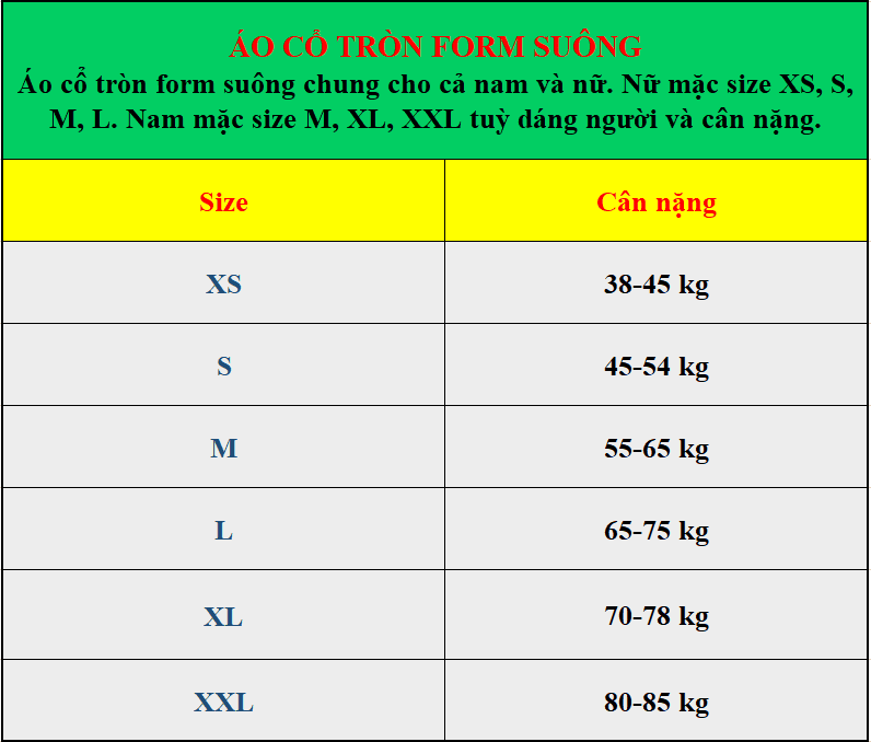 áo cổ tròn form suông